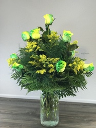 Yellow Green Roses - One Week Only Davenport Florist - Same Day Flower Delivery - Flower Power 